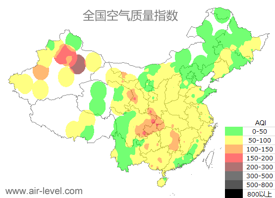 空气质量实时地图 2024-12-21 23:00