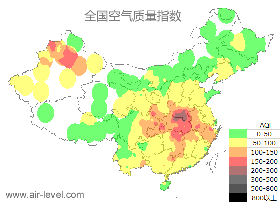 空气质量实时地图 2024-12-26 23:00