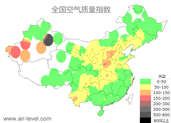 空气质量实时地图 2025-03-14 00:00