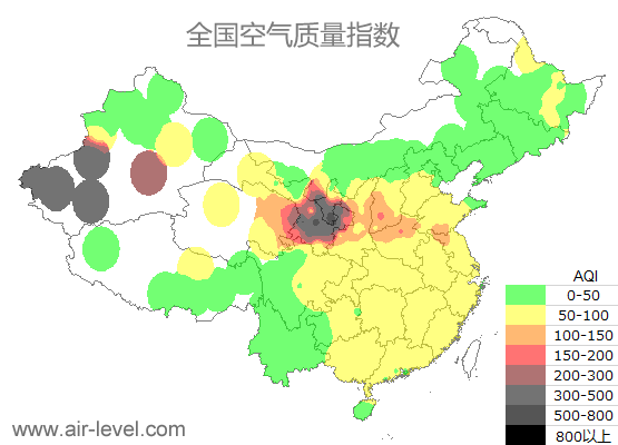 空气质量实时地图 2025-04-18 11:00