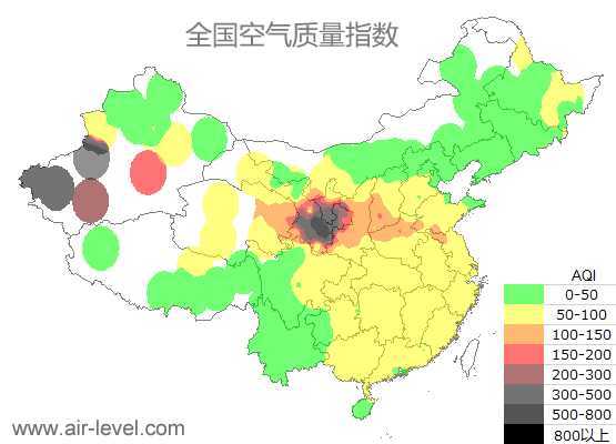 空气质量实时地图 2025-04-18 12:00