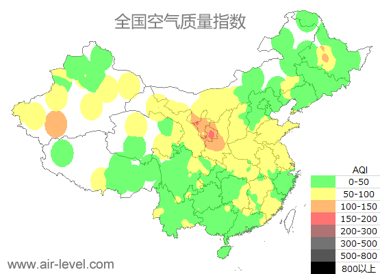 空气质量实时地图 2025-05-01 10:00