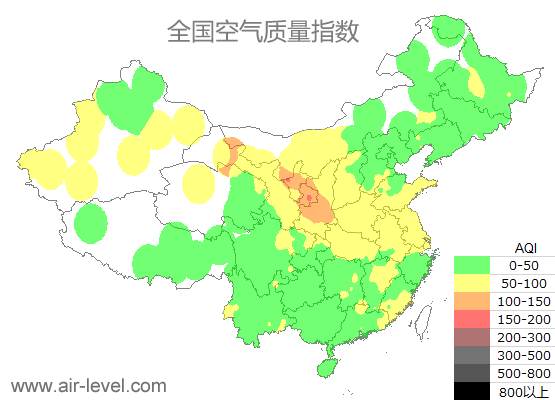 全国空气质量指数图 2025-05-01 11:00
