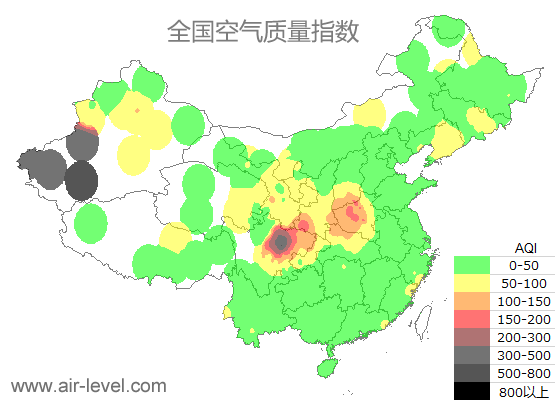 空气质量实时地图 2025-05-09 12:00