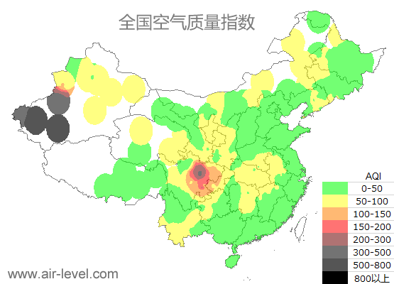 空气质量实时地图 2025-05-09 22:00