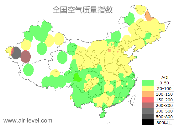 空气质量实时地图 2025-05-13 09:00