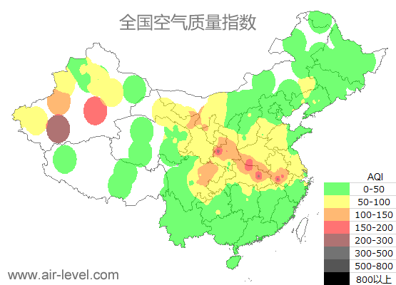 空气质量实时地图 2025-05-18 01:00