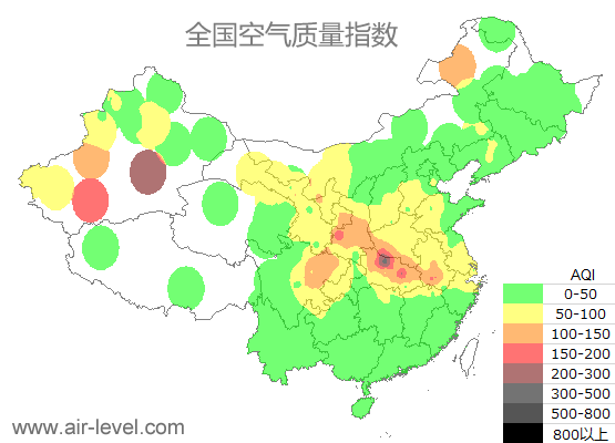 空气质量实时地图 2025-05-18 03:00