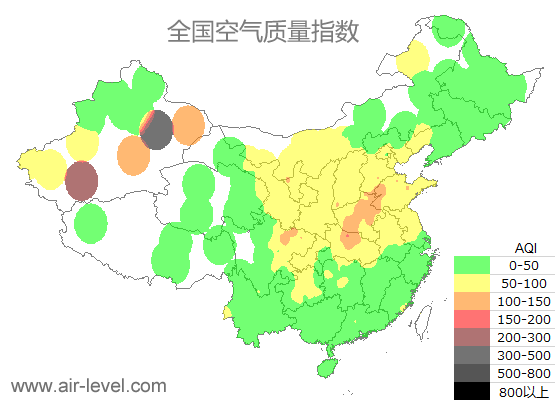 空气质量实时地图 2025-05-19 11:00