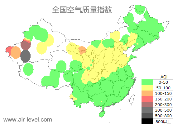 空气质量实时地图 2025-05-21 10:00