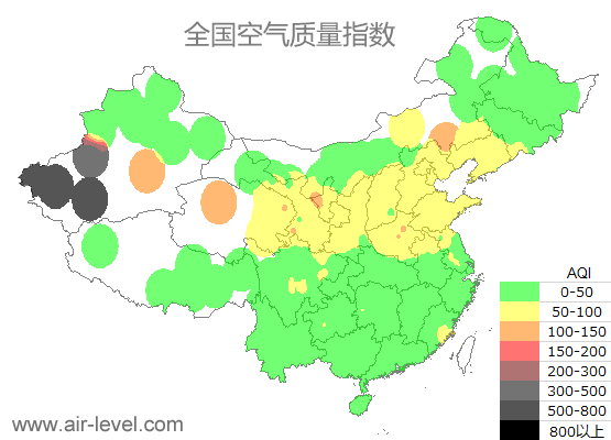 空气质量实时地图 2025-05-22 13:00