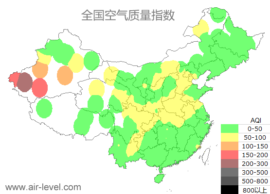 空气质量实时地图 2025-05-23 12:00