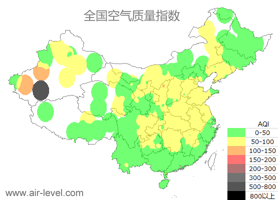 空气质量实时地图 2025-05-24 09:00