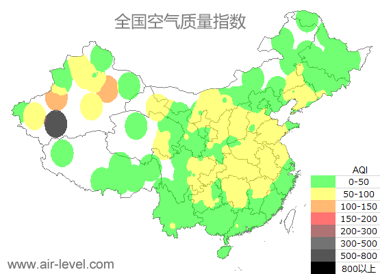 空气质量实时地图 2025-05-24 10:00