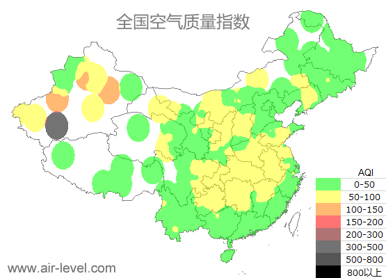 空气质量实时地图 2025-05-24 11:00