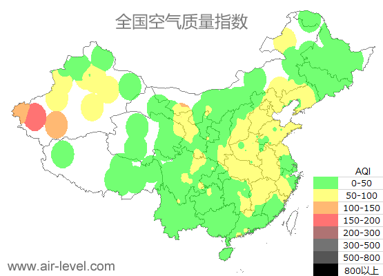 空气质量实时地图 2025-05-26 11:00
