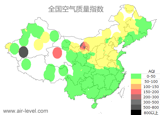 空气质量实时地图 2025-05-29 12:00