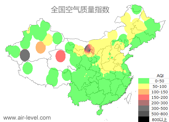 空气质量实时地图 2025-05-29 13:00