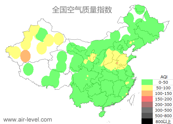 全国空气质量指数图 2025-06-08 11:00