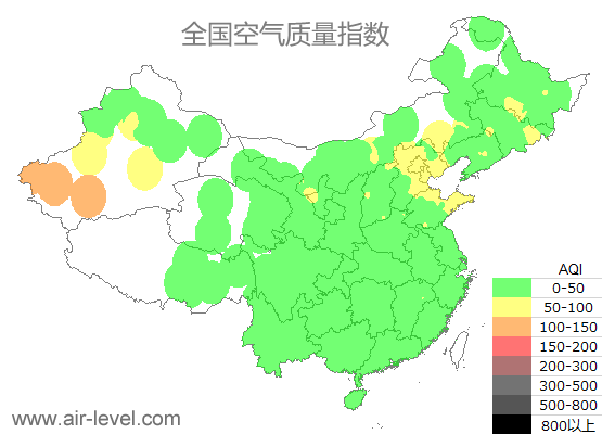 空气质量实时地图 2025-06-26 20:00