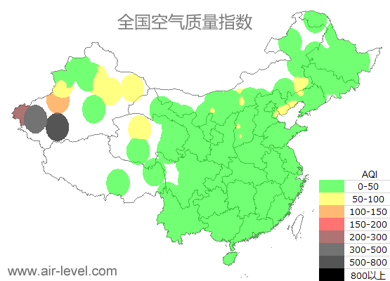 空气质量实时地图 2025-07-01 04:00