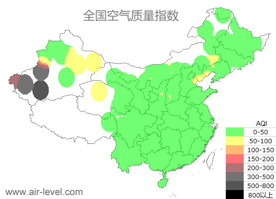 空气质量实时地图 2025-07-01 05:00