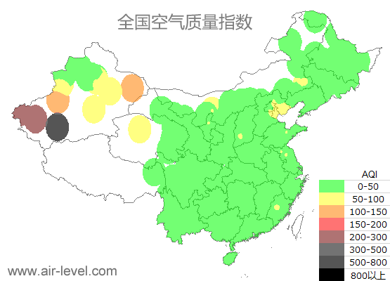 空气质量实时地图 2025-07-01 07:00