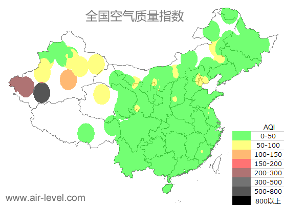 空气质量实时地图 2025-07-01 08:00