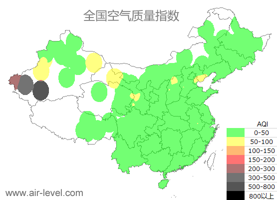 空气质量实时地图 2025-07-02 09:00