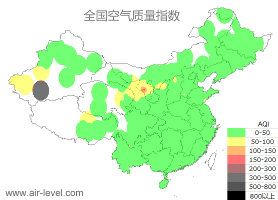 空气质量实时地图 2025-07-03 09:00