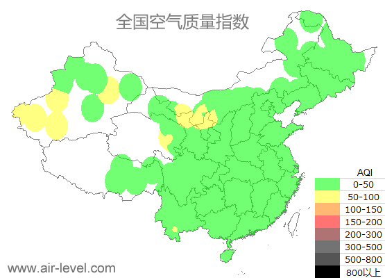 全国空气质量指数图 2025-07-03 19:00