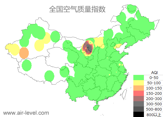 空气质量实时地图 2025-07-04 08:00