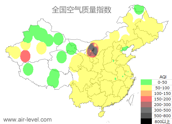 空气质量实时地图 2025-07-04 09:00