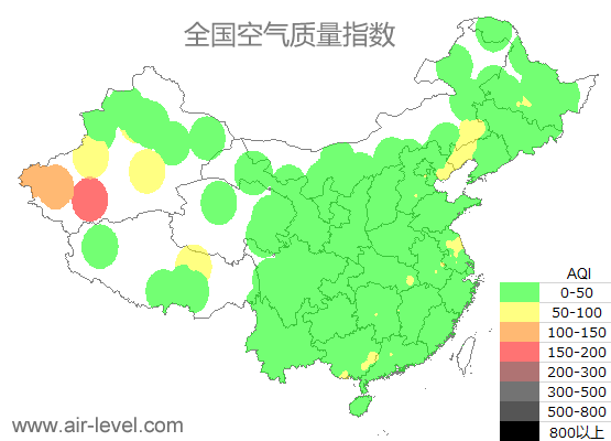 空气质量实时地图 2025-07-05 09:00