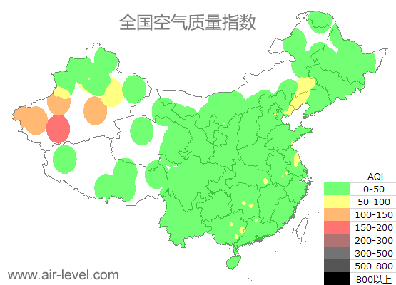 空气质量实时地图 2025-07-05 10:00