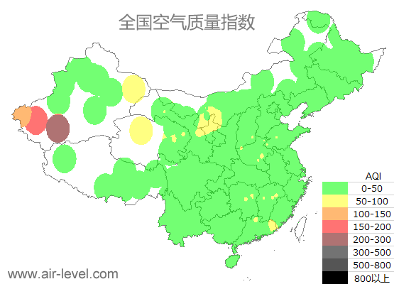 空气质量实时地图 2025-07-08 13:00