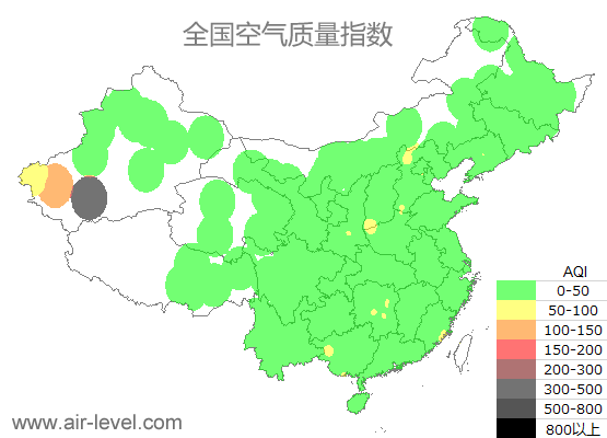 空气质量实时地图 2025-07-09 13:00