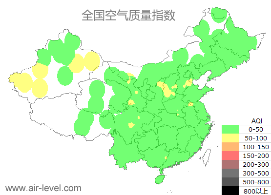 空气质量实时地图 2025-07-17 05:00