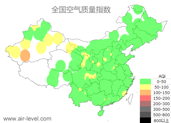 空气质量实时地图 2025-07-17 10:00