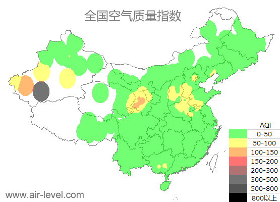 空气质量实时地图 2025-07-19 06:00