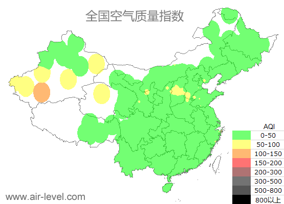 空气质量实时地图 2025-08-07 21:00