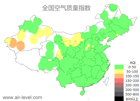 空气质量实时地图 2025-08-11 10:00