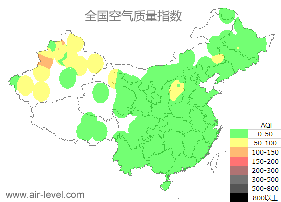 空气质量实时地图 2025-08-31 07:00