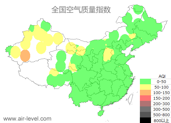 空气质量实时地图 2025-08-31 10:00