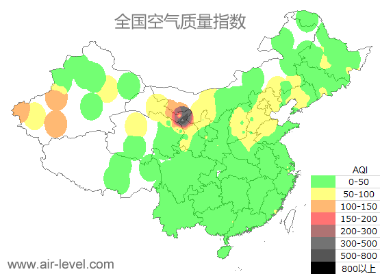 空气质量实时地图 2025-09-13 08:00