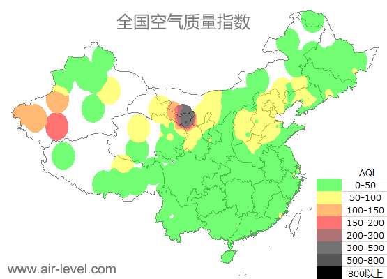 空气质量实时地图 2025-09-13 09:00