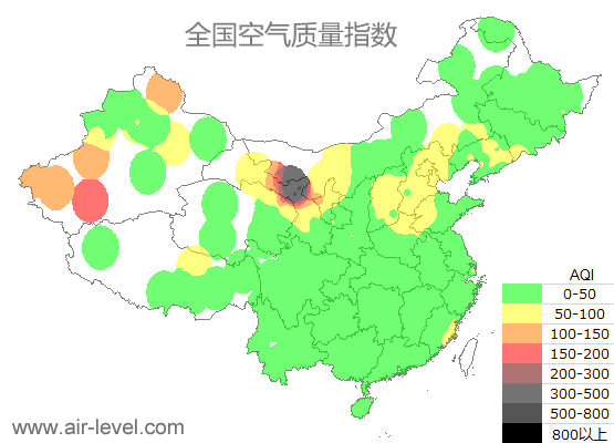 空气质量实时地图 2025-09-13 10:00