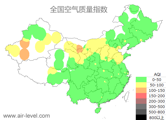 空气质量实时地图 2025-09-14 08:00