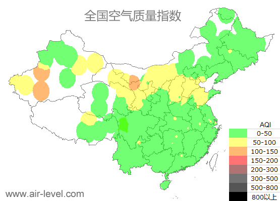 空气质量实时地图 2025-09-14 09:00
