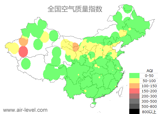 空气质量实时地图 2025-09-14 11:00